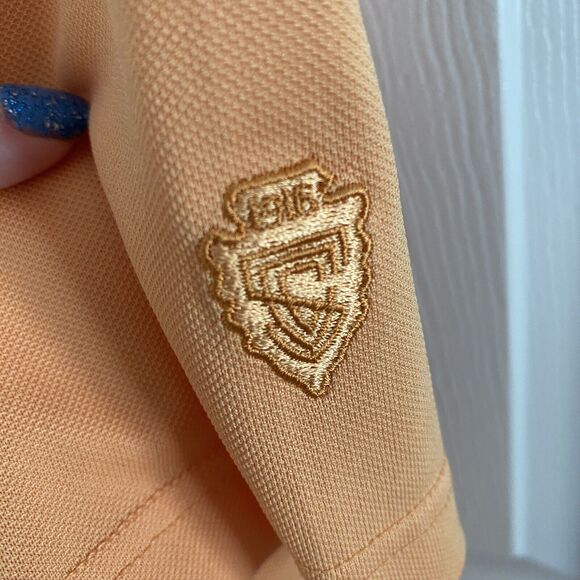 Peter Millar Polo Shirt Mens Medium Light Orange Solid Golf M - Picture 4 of 9